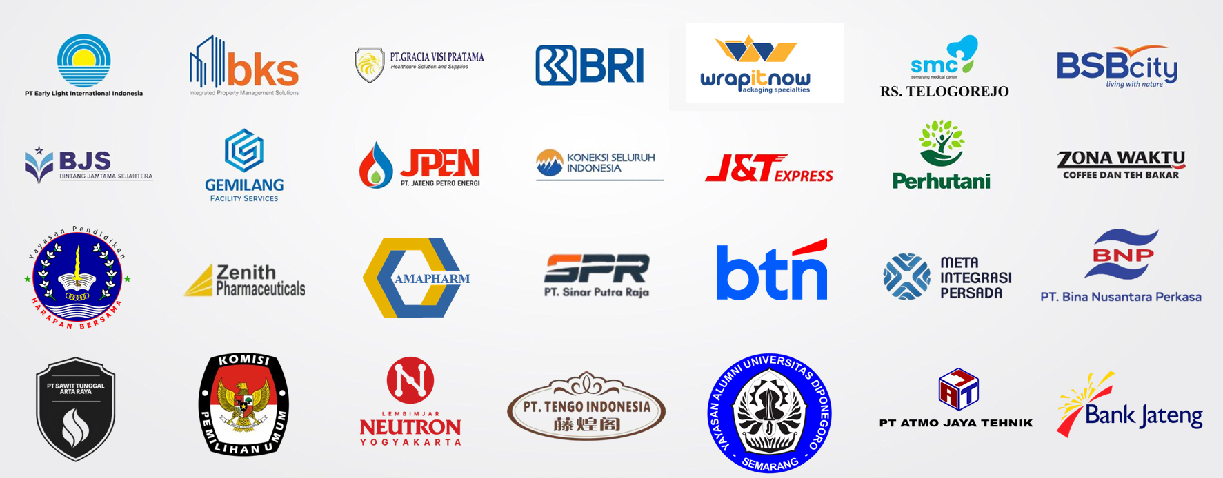 Kumpulan logo partner, brand, perusahaan, instansi, dan Wrap It Now yang telah mempercayai KLA Computer